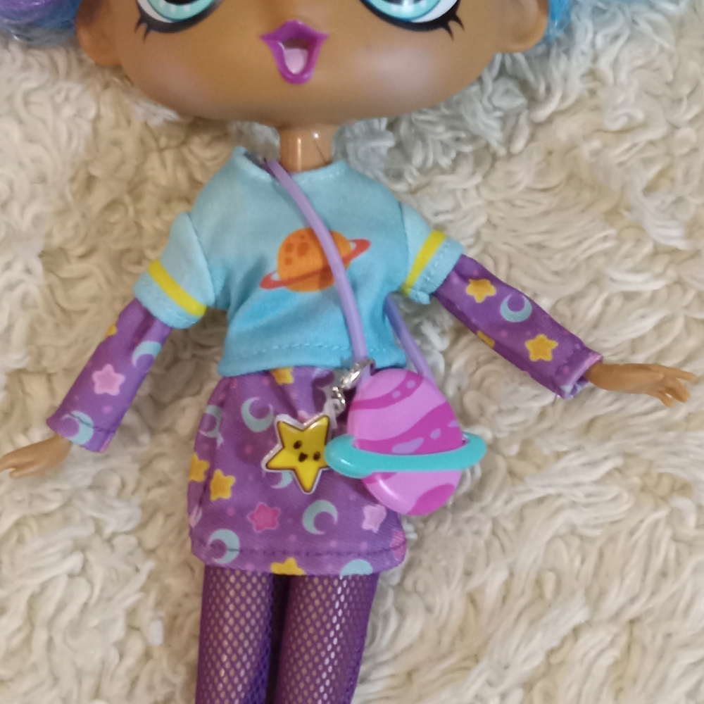 Colorful Curly Hair Doll with Blue and Purple Outfit - Picture 5 of 11